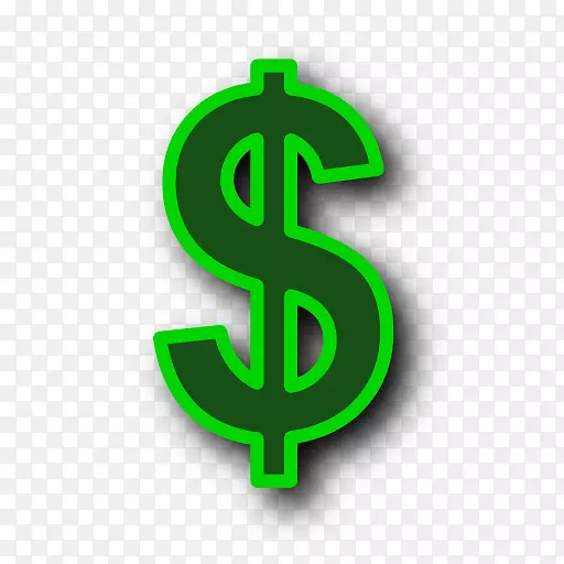 美元签名货币图标-绿色美元符号透明背景