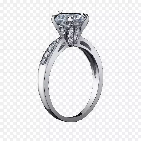 钻石订婚戒指珠宝.银戒指PNG透明图像