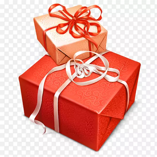 圣诞老人圣诞礼物图标-PNG圣诞礼品盒