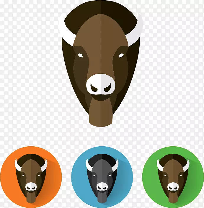 牛，水牛，美洲野牛，-野牛头