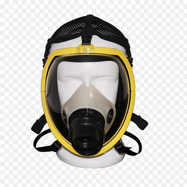 口罩化学物质呼吸.带滤层防毒面具的黄色