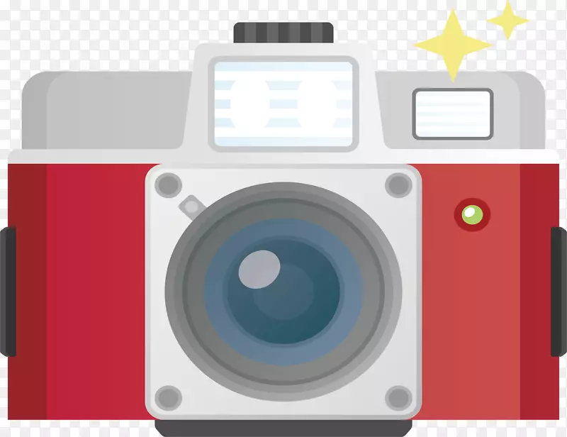 数码相机数码数据图标红色数码相机