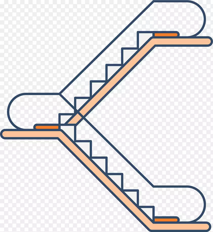 自动梯楼梯电梯标志-上下自动扶梯两步