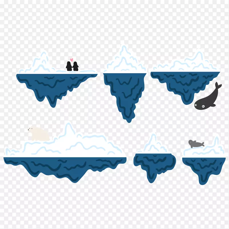 企鹅北冰洋冰山-冰山