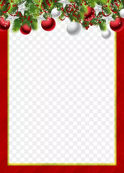 圣诞装饰品节日剪贴画-圣诞框架PNG图片