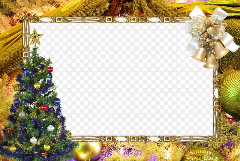圣诞圣诞老人画框剪贴画-圣诞边缘PNG图片