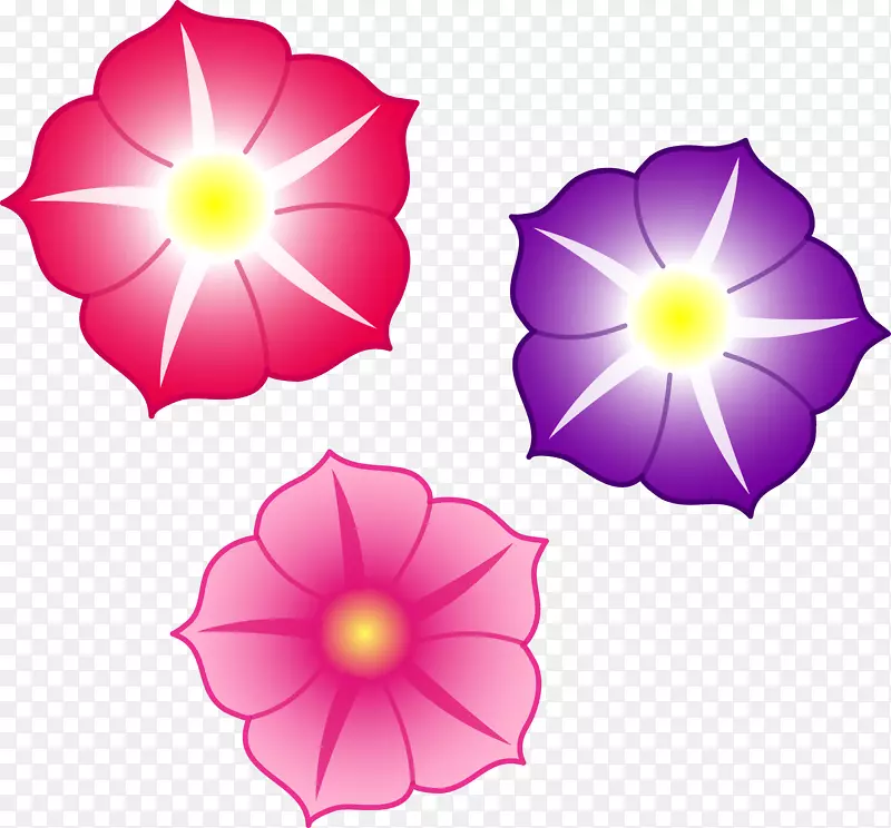 佩妮粉红花卉绘画剪贴画-彩色花卉PNG档案