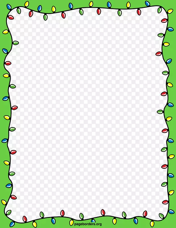 圣诞彩灯节日剪贴画-圣诞边界透明PNG