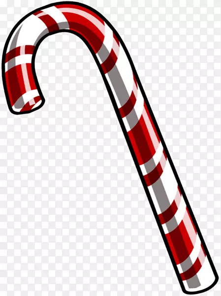 俱乐部企鹅糖果拐杖圣诞糖果拐杖透明PNG