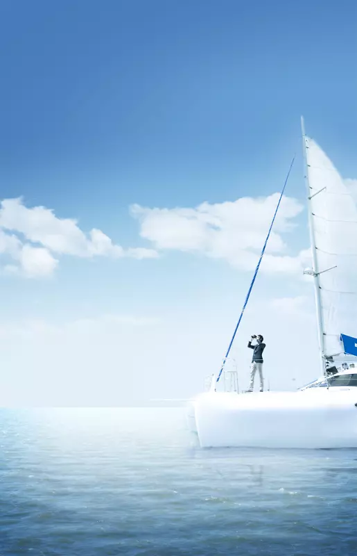 帆船海报-蓝天帆