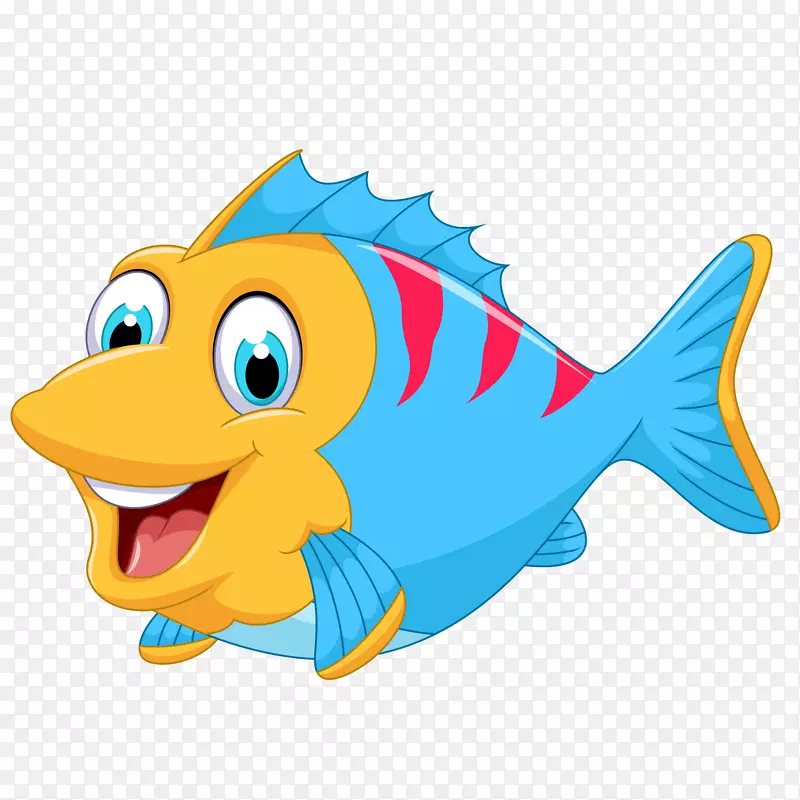 鱼类动画剪辑艺术-可爱的卡通海鱼