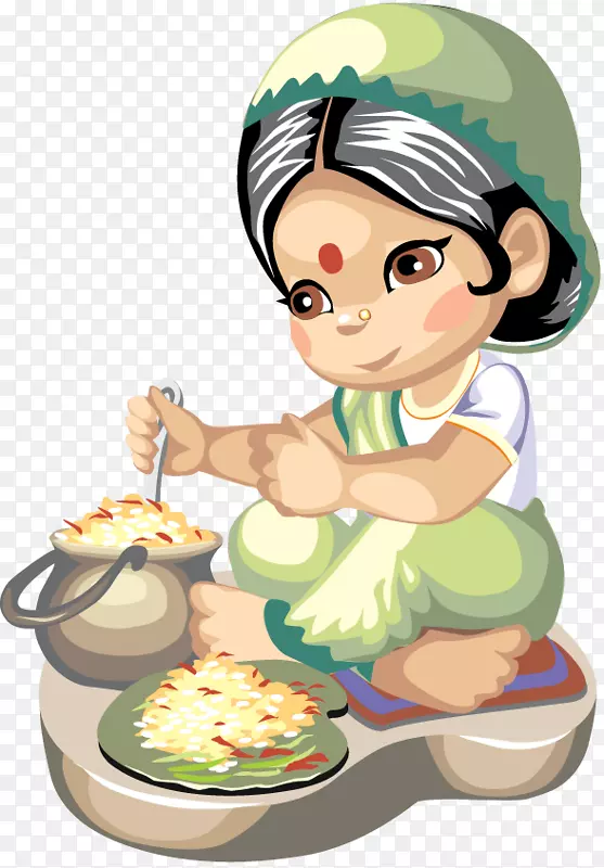 印度菜烹饪食谱剪贴画家庭主妇形象