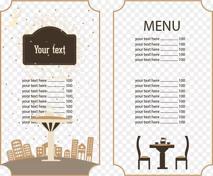 咖啡厅菜单早午餐餐厅食物-欧式餐厅菜单