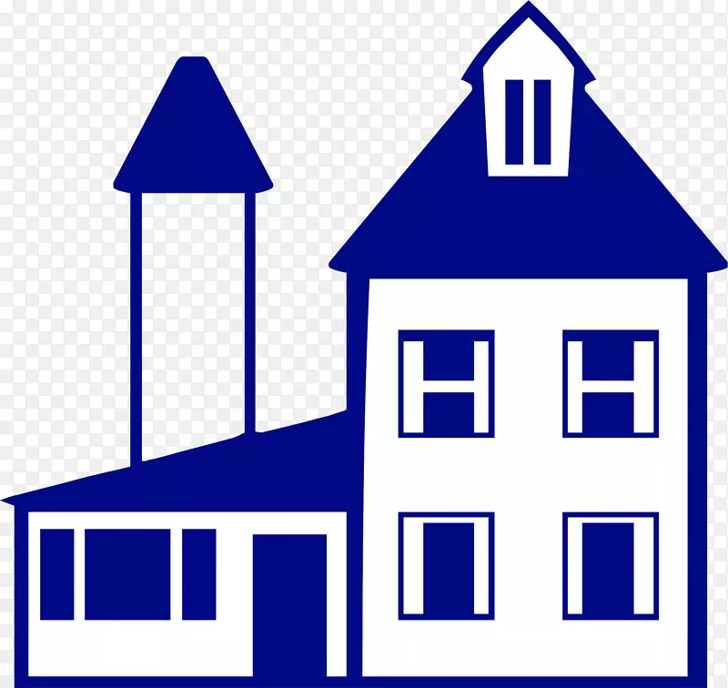 房屋剪贴画-房子蓝色剪贴画