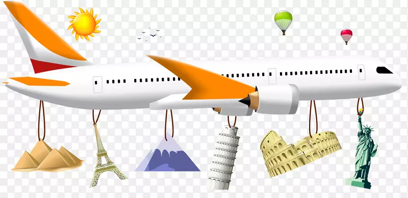 旅行飞机海报-创意旅行大型飞机