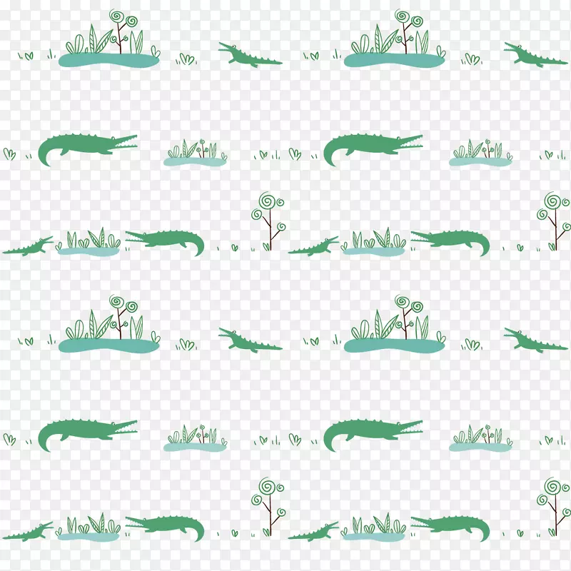 鳄鱼眼底-手绘绿色鳄鱼背景装饰