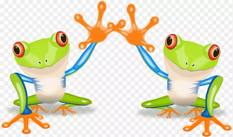 红眼睛树蛙澳大利亚绿色树蛙剪贴画快乐青蛙