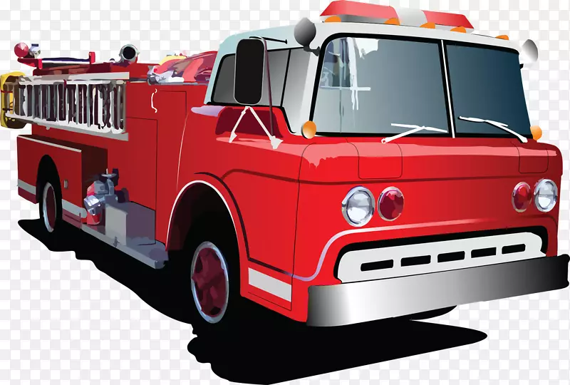 消防车消防队员我的消防车剪贴画-卡通消防车剪贴画