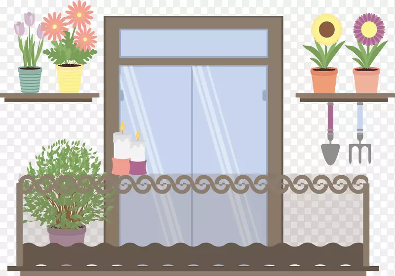 阳台插图-阳台花卉