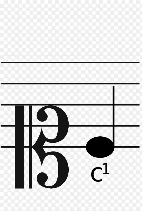 高音中提琴，阿尔托低音-四分之一音符图片