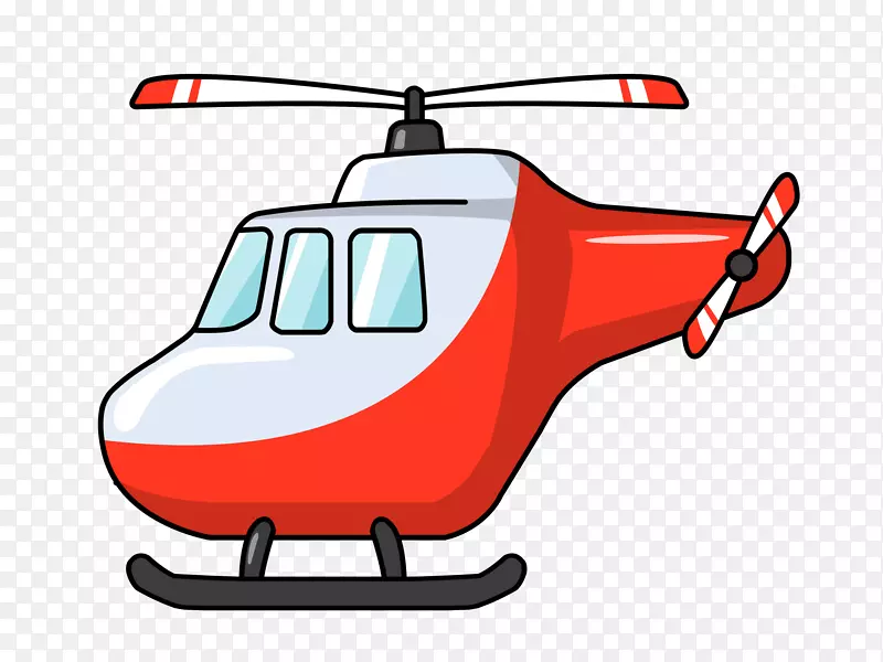 直升机卡通飞机剪辑艺术-运输剪贴画