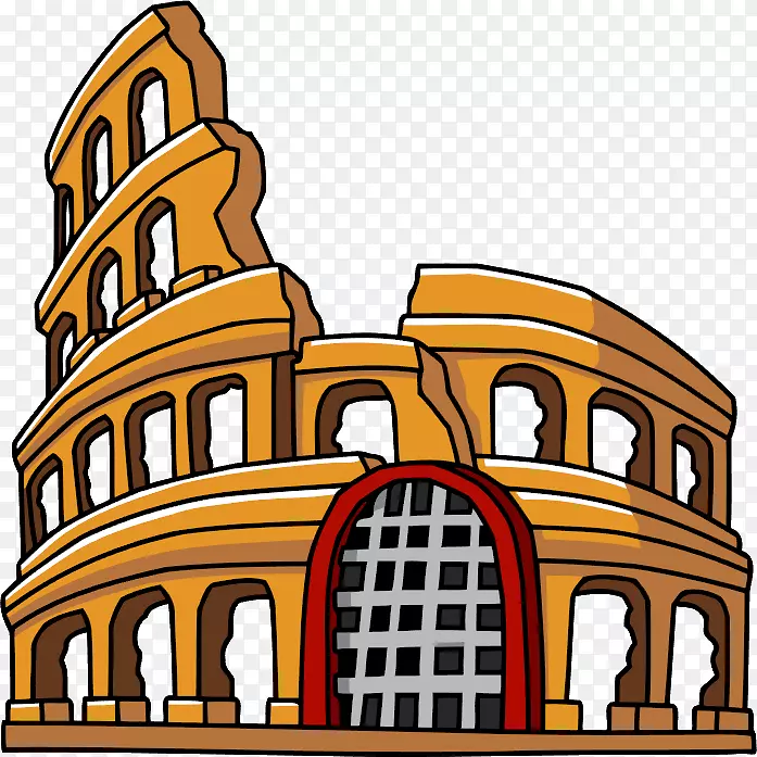 罗马古罗马手绘罗马竞技场