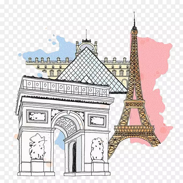 卢浮宫地标下载海报-全球地标，法国欧洲