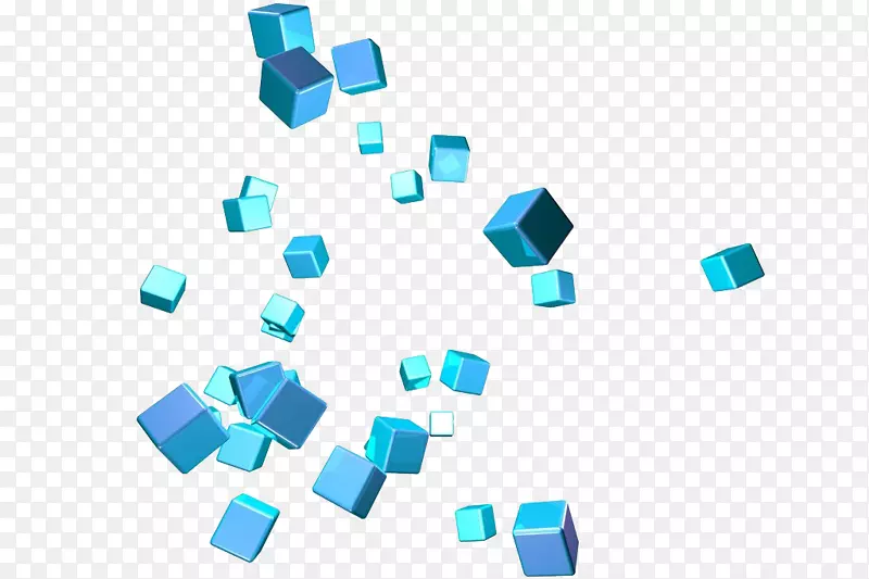 压力洗涤立方体-抽象蓝色立方体
