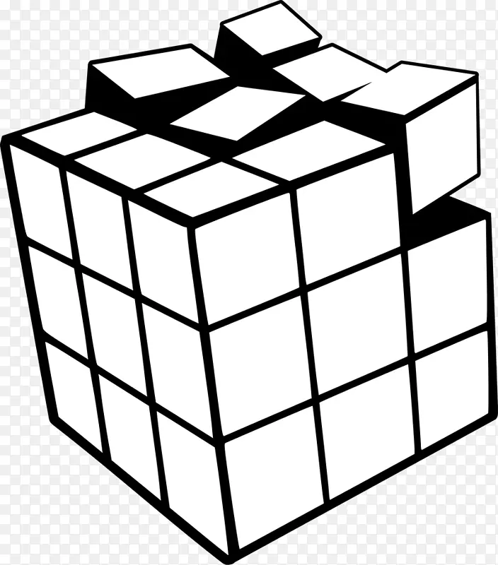 魔方立方体可伸缩图形剪贴画白色立方体