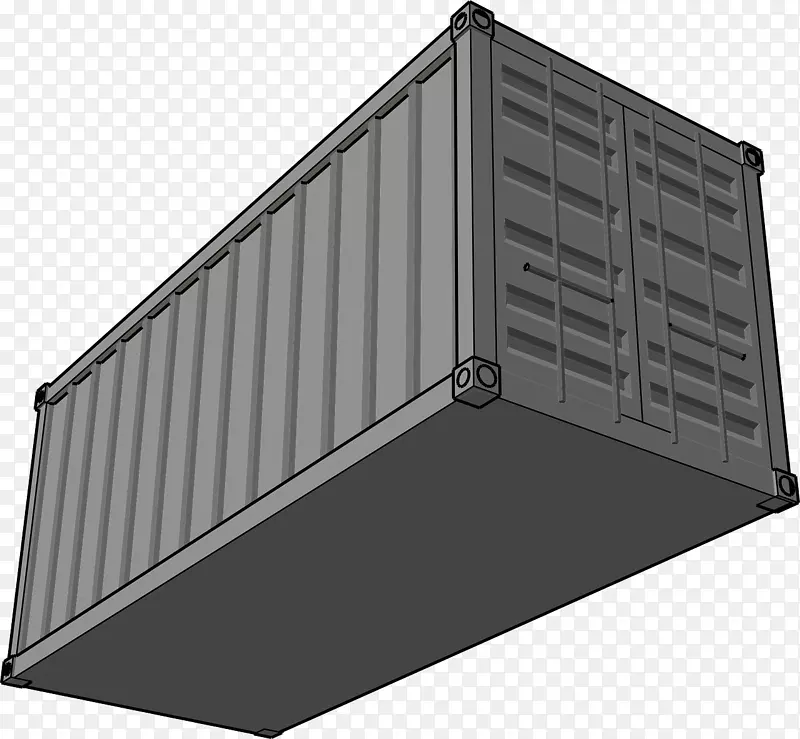 集装箱多式联运集装箱货运集装箱剪贴画灰色集装箱