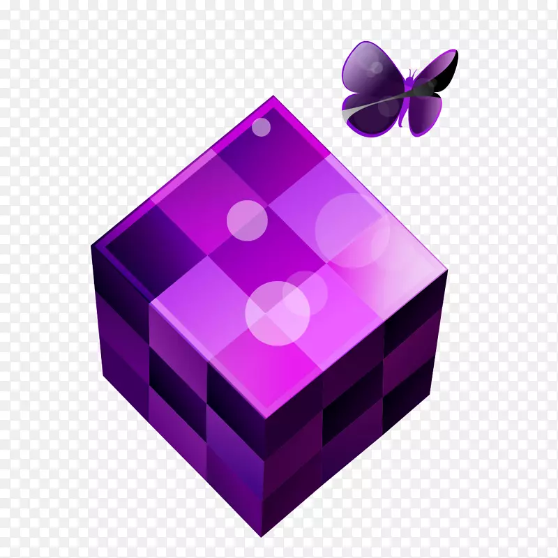 魔方-紫色创意立方体