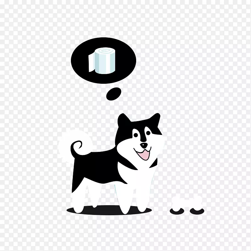 西伯利亚哈士奇犬繁殖黑白-黑白哈士奇和卷纸
