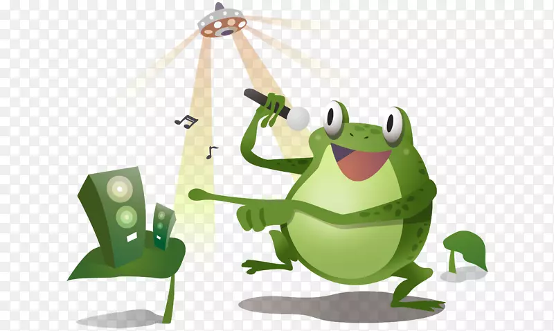青蛙卡通歌唱卡通可爱的小青蛙