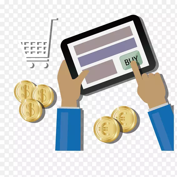 网上购物下载平板设计-iPad及硬币