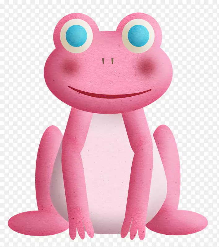 青蛙静物：粉色玫瑰动物剪贴画-粉红色青蛙