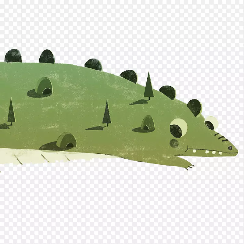 鳄鱼卡通插图-画得像鳄鱼岛