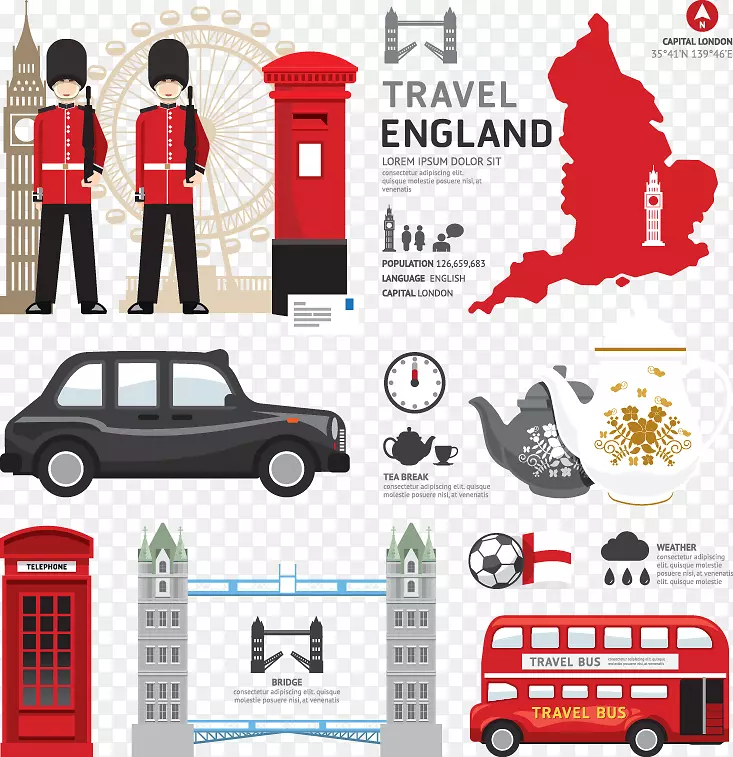 伦敦皇室-免费剪贴画-平面旅游-英国