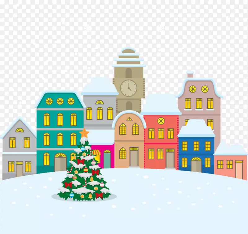圣诞圣诞老人插图-圣诞小镇
