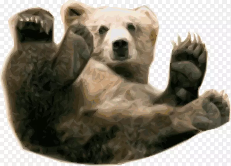 棕熊灰熊北极熊夹艺术小熊