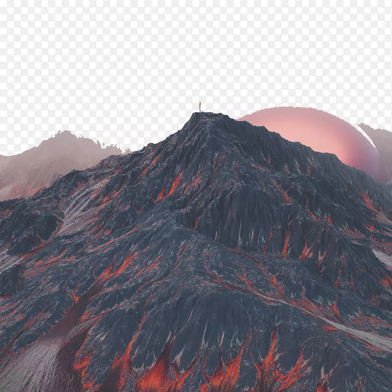 风景层叠火山岩浆-即将喷发的火山图片