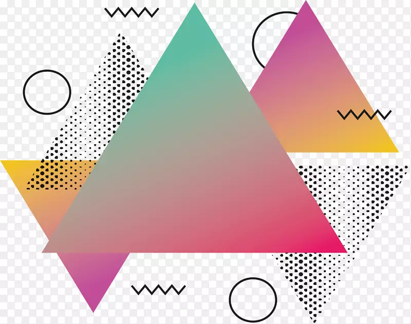 三角形抽象-粉红抽象三角形