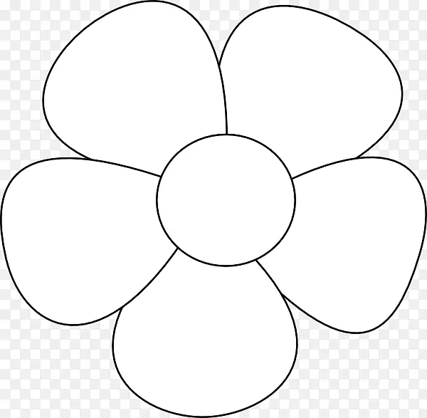 圆形对称黑白角图案-简单花环