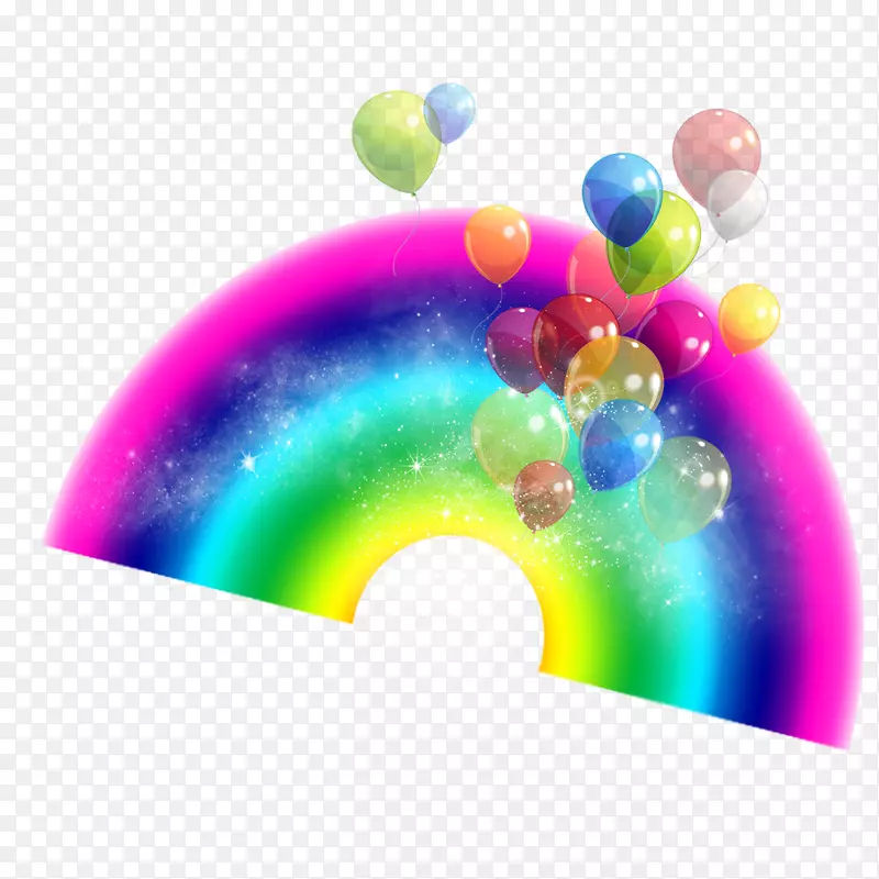 彩虹天空气球-彩虹