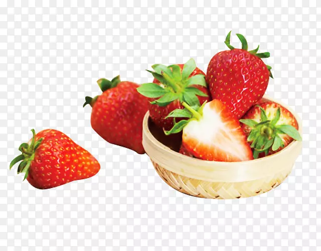 草莓果食红红草莓采摘图片材料