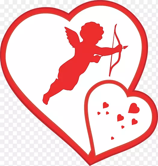 丘比特情人节心脏夹艺术-有趣的情人节剪贴画