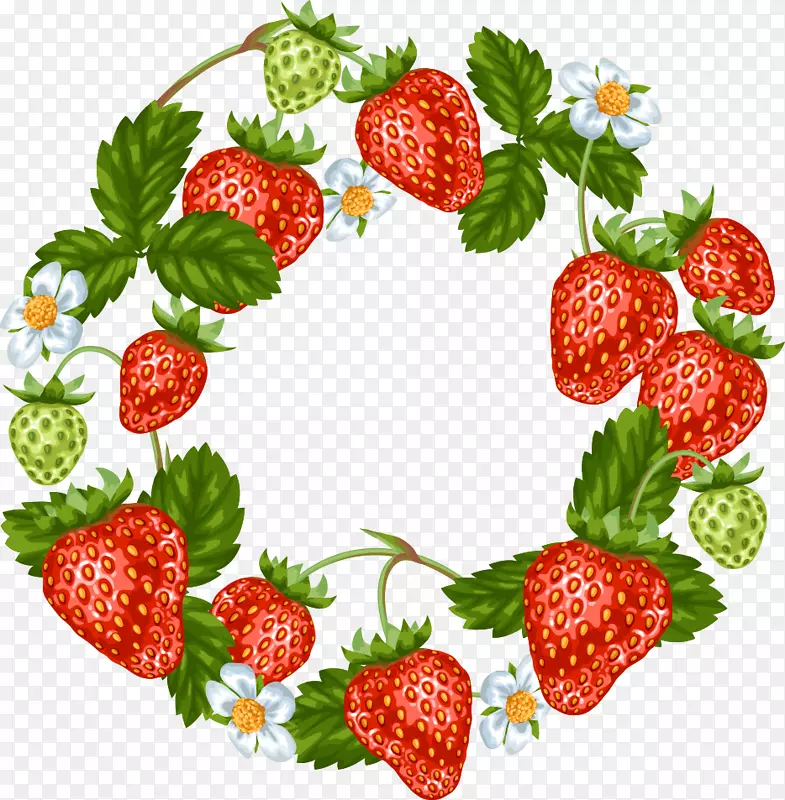 草莓水果.载体草莓花环