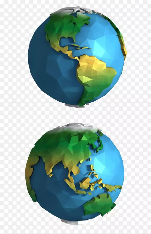 地球多边形三维计算机图形几何学低聚地球三维模型