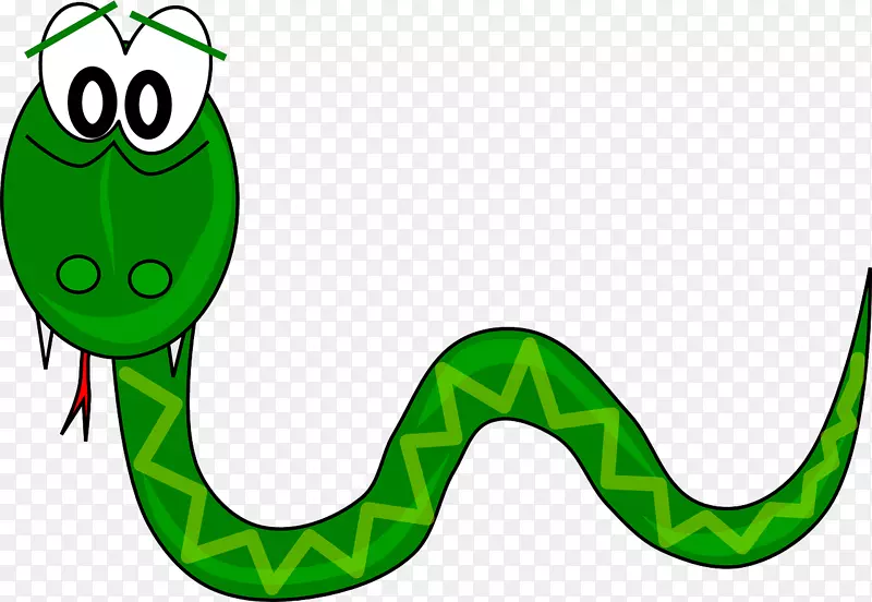 光滑绿色蛇动画剪辑艺术-绿蛇