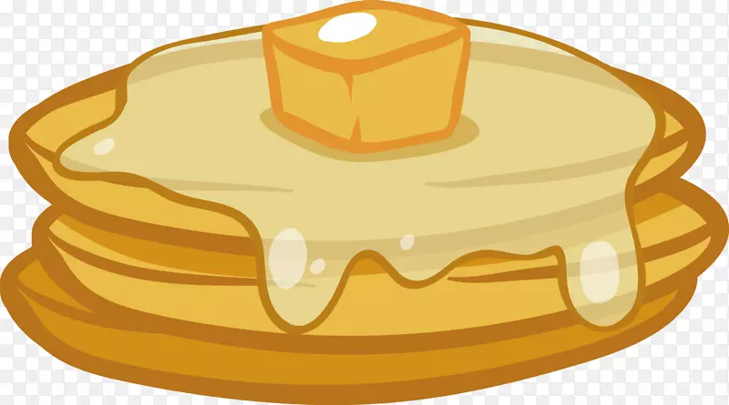 早餐薄煎饼，华夫饼，椒盐面包-面包和黄油