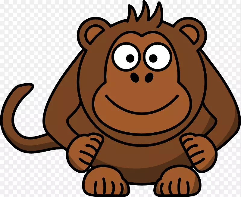 猴子卡通黑猩猩剪贴画.大猩猩的卡通图片